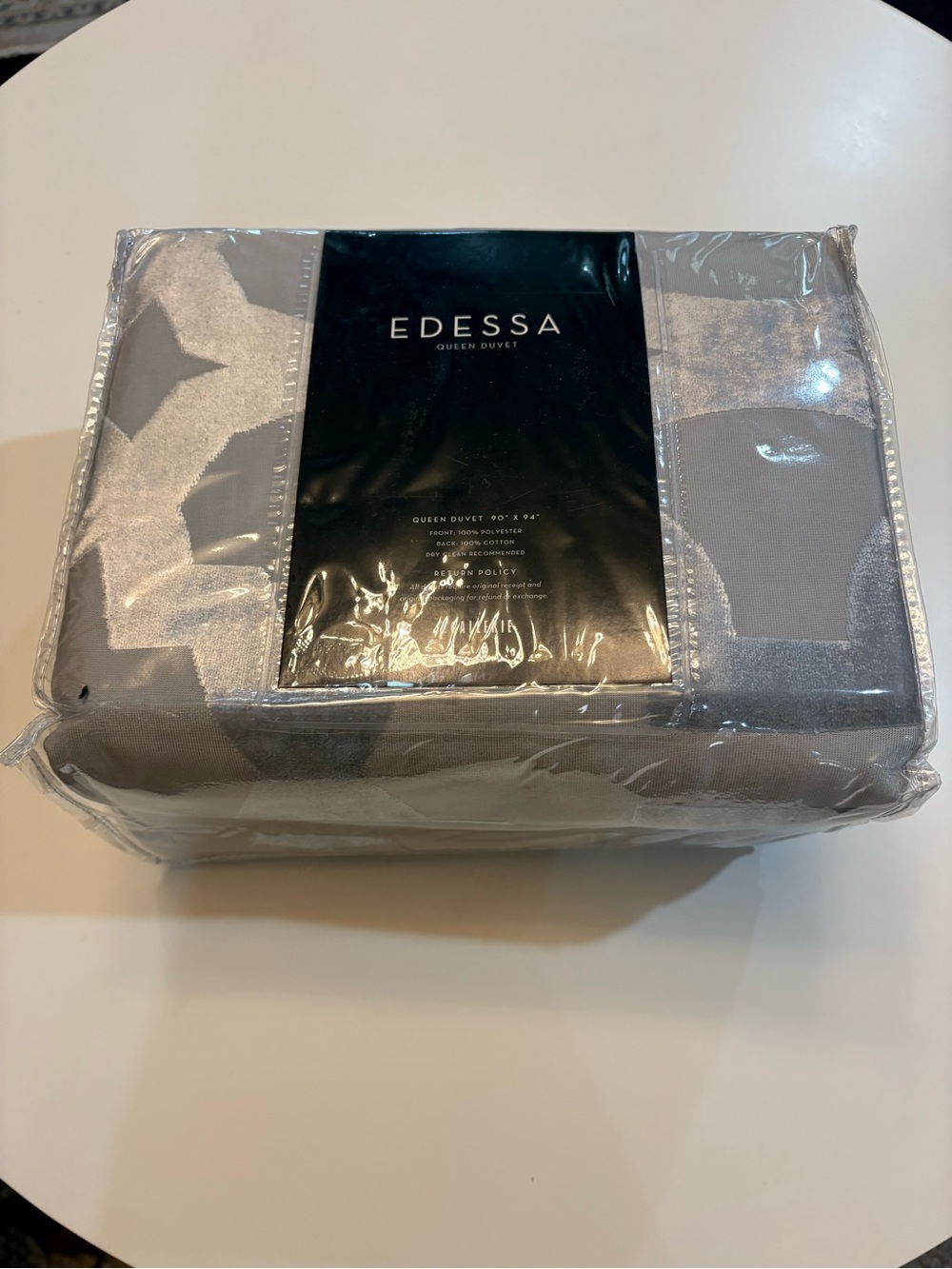 Z Gallerie Edessa Queen Duvet Cover - Gray and Silver Pattern